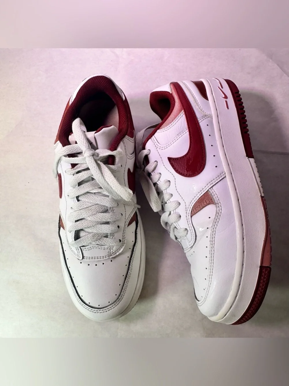 Nike Women’s White & Burgundy Low-Top Sneakers